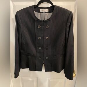 Tahari Black Pinstripe Blazer